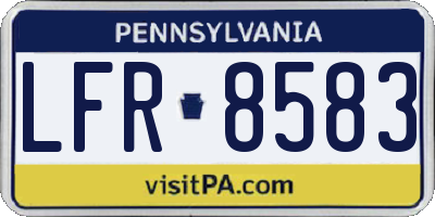 PA license plate LFR8583