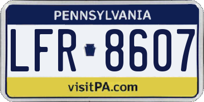 PA license plate LFR8607