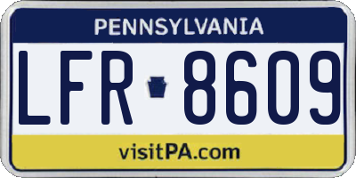 PA license plate LFR8609