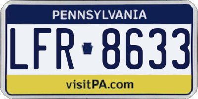 PA license plate LFR8633