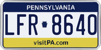 PA license plate LFR8640