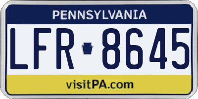 PA license plate LFR8645
