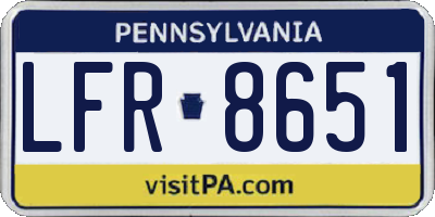 PA license plate LFR8651
