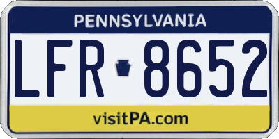 PA license plate LFR8652