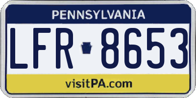 PA license plate LFR8653