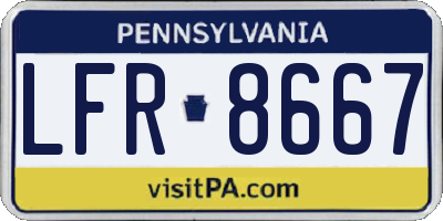 PA license plate LFR8667