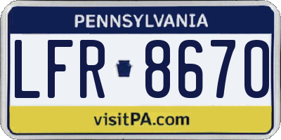 PA license plate LFR8670