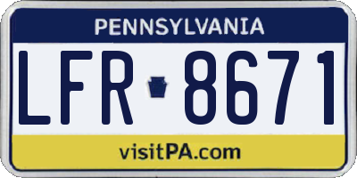 PA license plate LFR8671