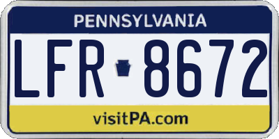 PA license plate LFR8672