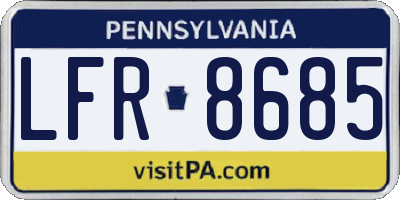 PA license plate LFR8685