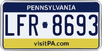 PA license plate LFR8693