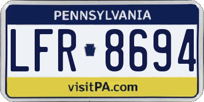 PA license plate LFR8694
