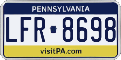 PA license plate LFR8698