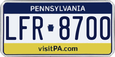 PA license plate LFR8700