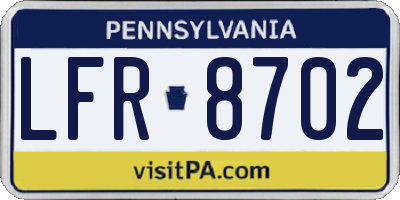 PA license plate LFR8702