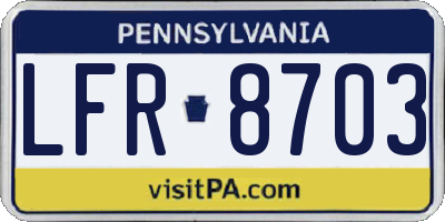 PA license plate LFR8703