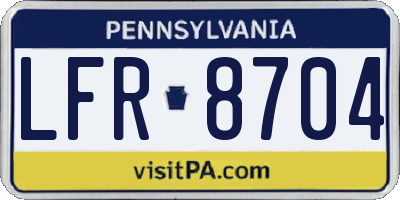 PA license plate LFR8704