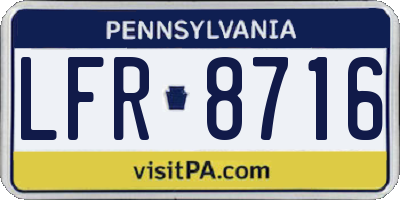 PA license plate LFR8716