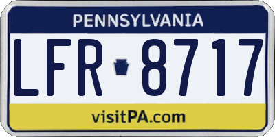 PA license plate LFR8717