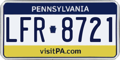 PA license plate LFR8721