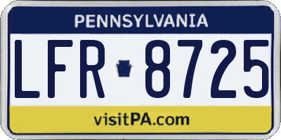 PA license plate LFR8725