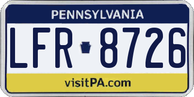 PA license plate LFR8726