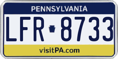 PA license plate LFR8733