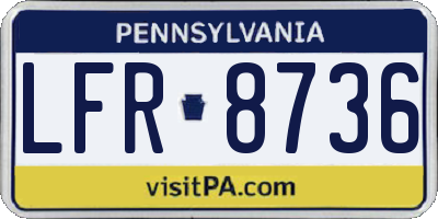 PA license plate LFR8736