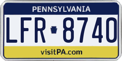 PA license plate LFR8740