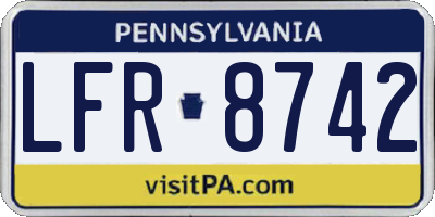 PA license plate LFR8742