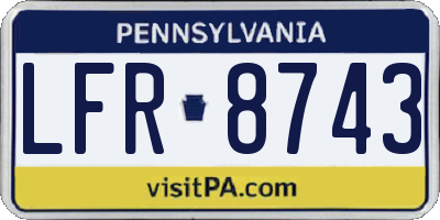 PA license plate LFR8743