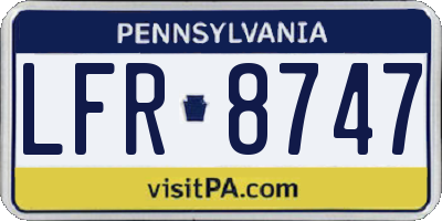 PA license plate LFR8747