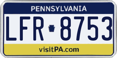 PA license plate LFR8753