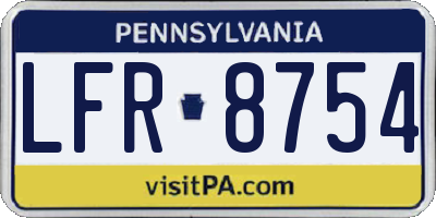 PA license plate LFR8754