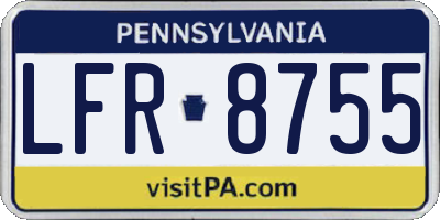 PA license plate LFR8755