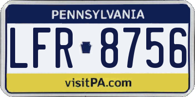 PA license plate LFR8756