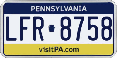 PA license plate LFR8758