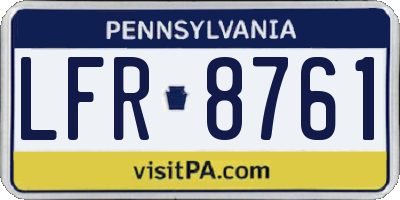 PA license plate LFR8761