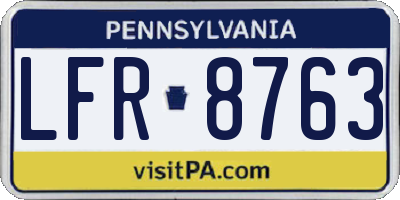 PA license plate LFR8763