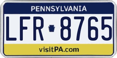 PA license plate LFR8765