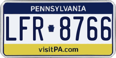 PA license plate LFR8766