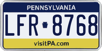 PA license plate LFR8768
