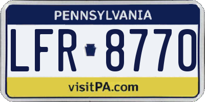 PA license plate LFR8770