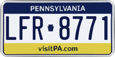 PA license plate LFR8771