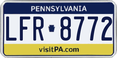 PA license plate LFR8772