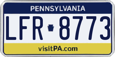 PA license plate LFR8773