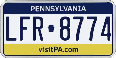 PA license plate LFR8774