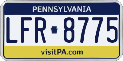 PA license plate LFR8775