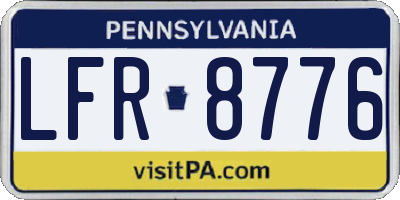 PA license plate LFR8776