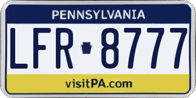 PA license plate LFR8777